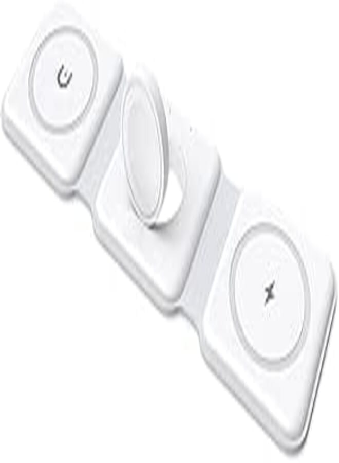 3 in 1 Foldable Wireless Charger, Magsafe Charger Charging Station for Multple Devices,Travel Charger for iPhone 15/14/13/12 Series, iWatch, AirPods Pro(Adapter not Included)